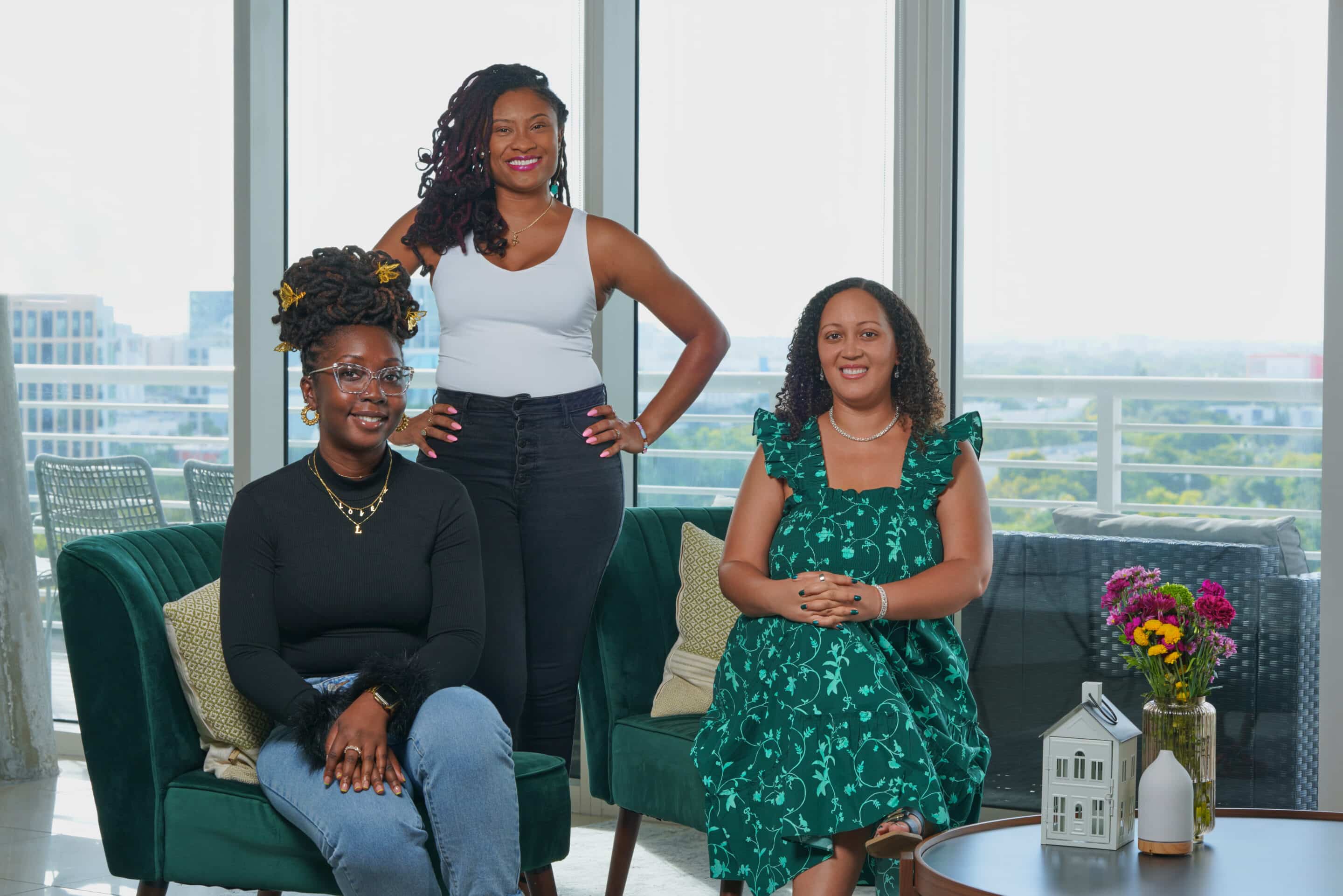 black therapist sitting on couch